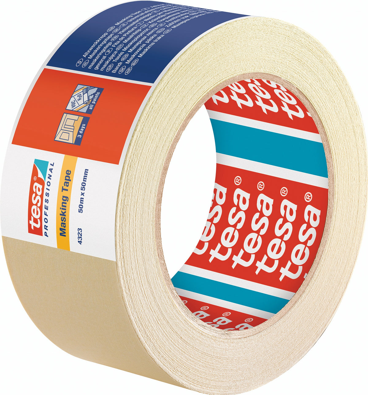 tesa Kreppband 4323 leicht gekreppt hellbeige 50m x 19mm – 16 Rollen
