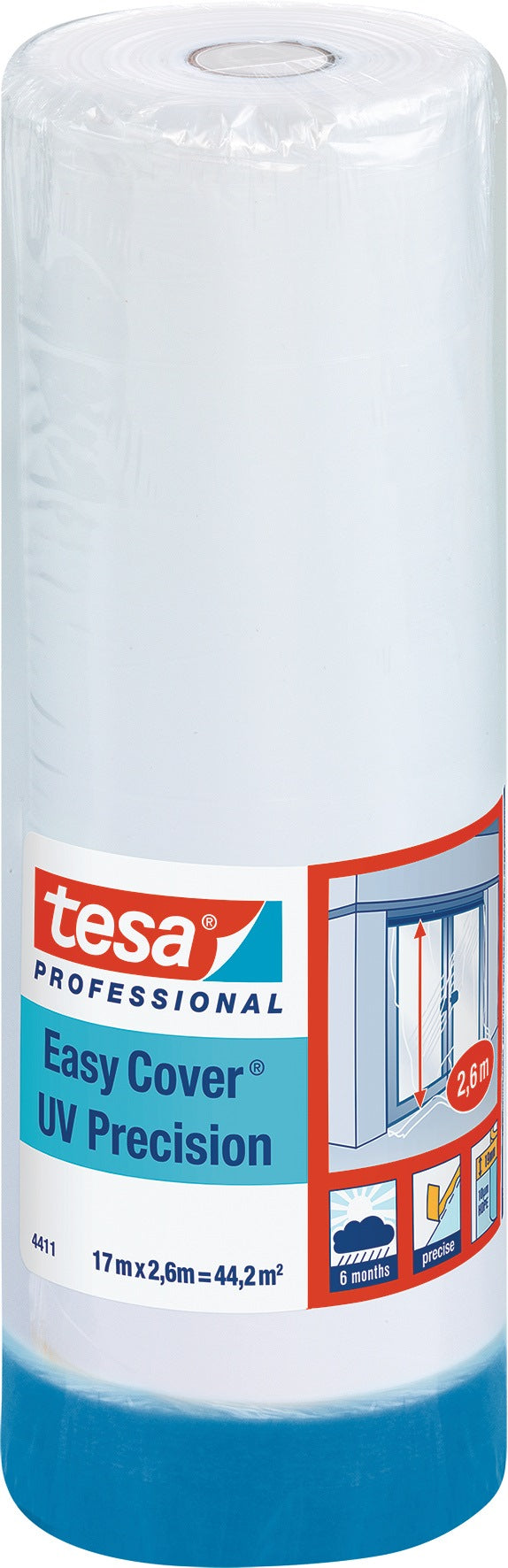 tesa Folienband Easy Cover 4411 UV Präzision Plus 550mm x 33m, 8 Rollen