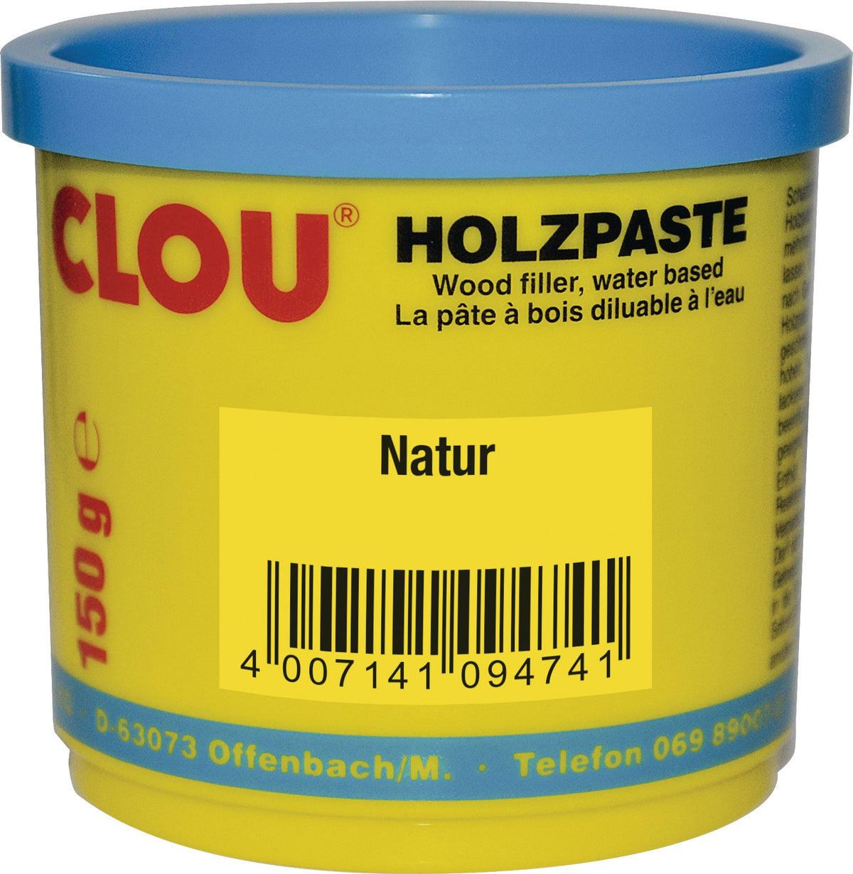 CLOU Holzpaste Farbe 01 natur 150g Dose – Wasserverdünnbar & Trittfest