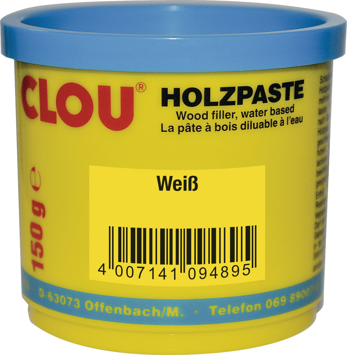 CLOU Holzpaste Farbe 01 natur 150g Dose – Wasserverdünnbar & Trittfest