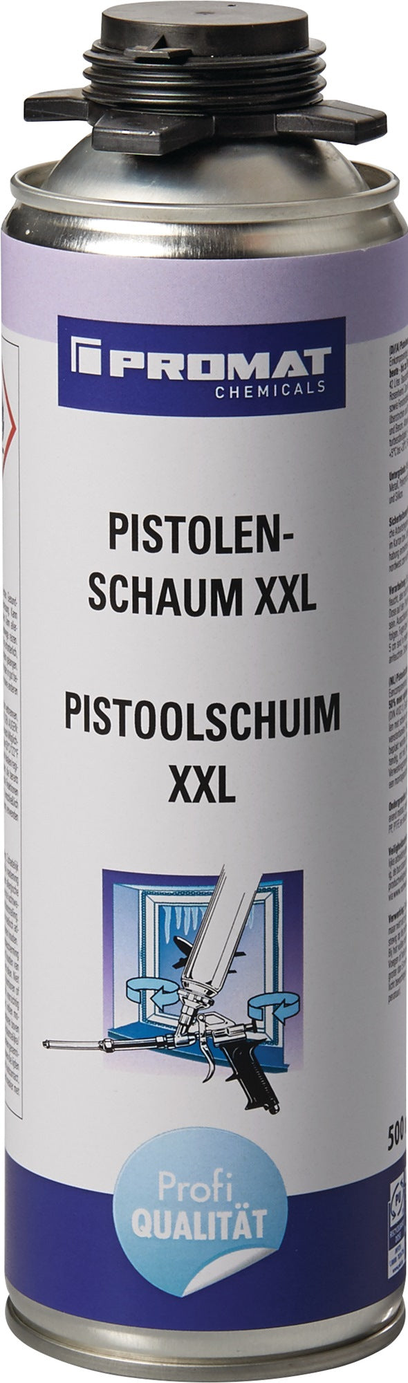 PROMAT CHEMICALS 1K-Pistolenschaum XXL 500 ml B2 grau – 12er Pack, bis 42 l Ausbeute