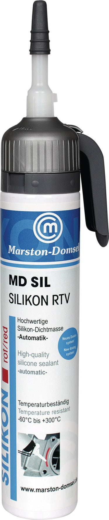 MARSTON Silikondichtmasse MD SIL transparent 200 ml Automatik-Kartusche – temperaturbeständig -60 bis +260 °C