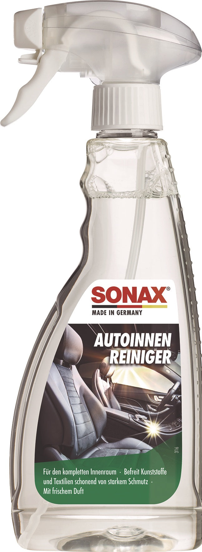 SONAX AutoInnenReiniger 500 ml Sprühflasche – Spezialreiniger für den kompletten Fahrzeuginnenraum, 6er-Pack