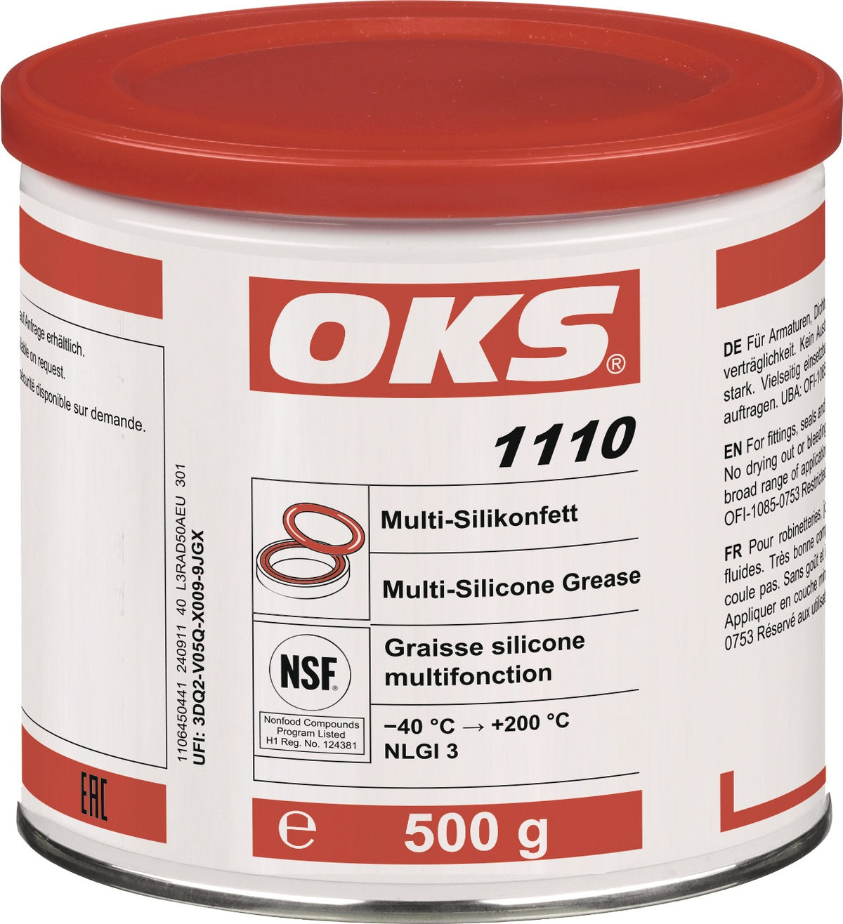 OKS 1110 Multi-Silikonfett NSF H1 transparent 500g Dose – Lebensmittelfett