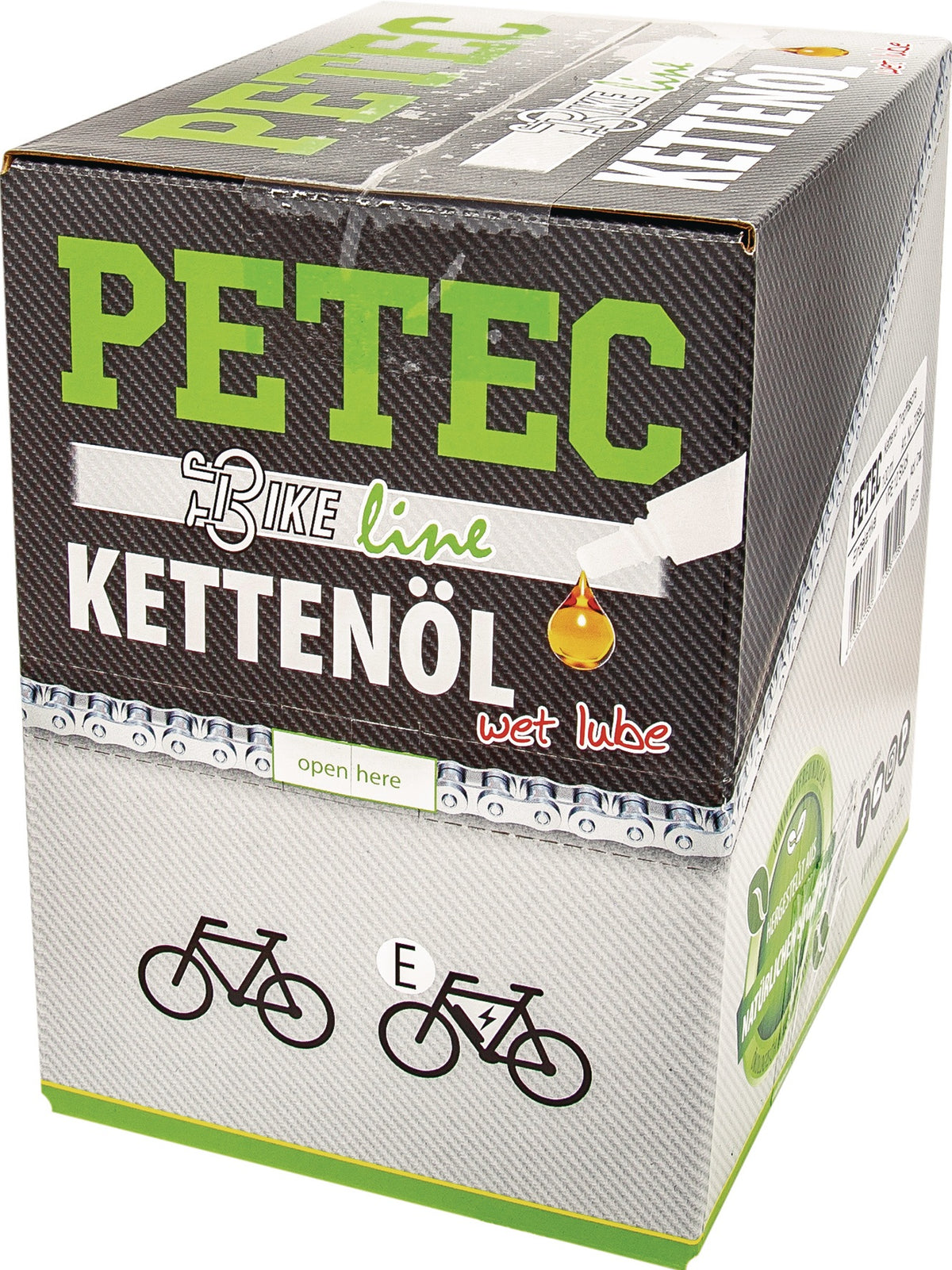 PETEC Kettenöl Wet Lube 100 ml transparent Tropfflasche – 12 Stück