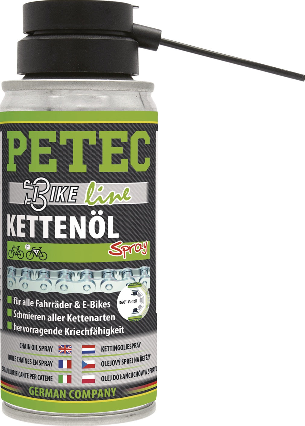 PETEC Kettenöl Wet Lube 100 ml transparent Tropfflasche – 12 Stück