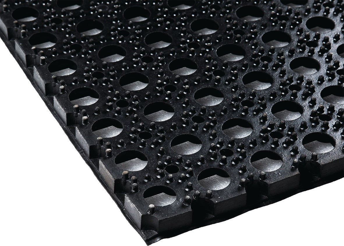 Rubberselect Gummi Ringmatte 0,8m x 1,2m x 22mm schwarz NR/SBR ohne Gewebeeinlage