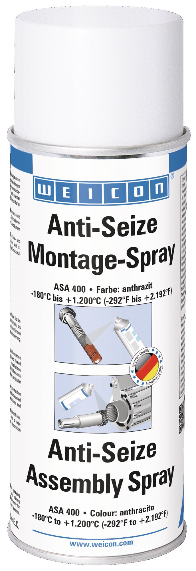 WEICON Montagepaste Anti-Seize ASA 400 anthrazit Spraydose 400 ml – 12 Stück