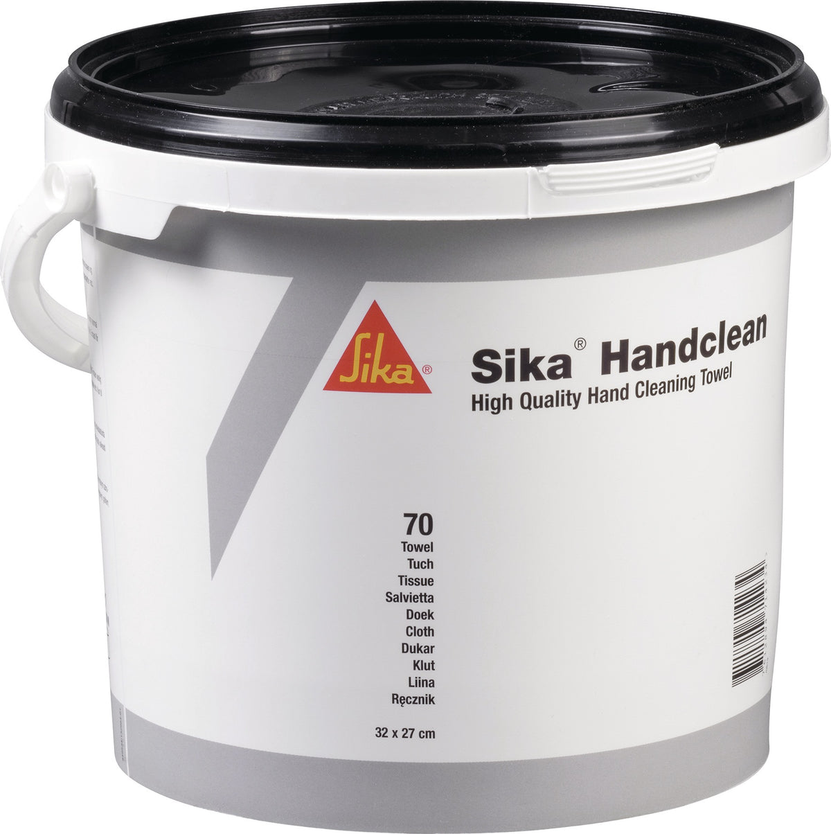 Sika® Handclean Feuchte Polypropylen Tücher im Eimer – 70 Tücher für starke Verschmutzungen
