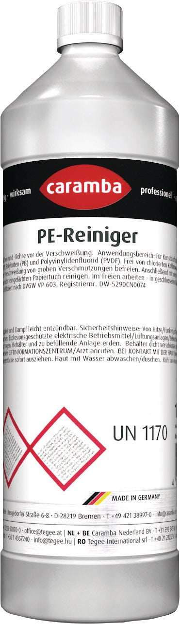 CARAMBA PE-Reiniger 1 l Flasche – DVGW-zertifiziert für PP/PE/PB/PVDF Kunststoff-Schweißverbindungen