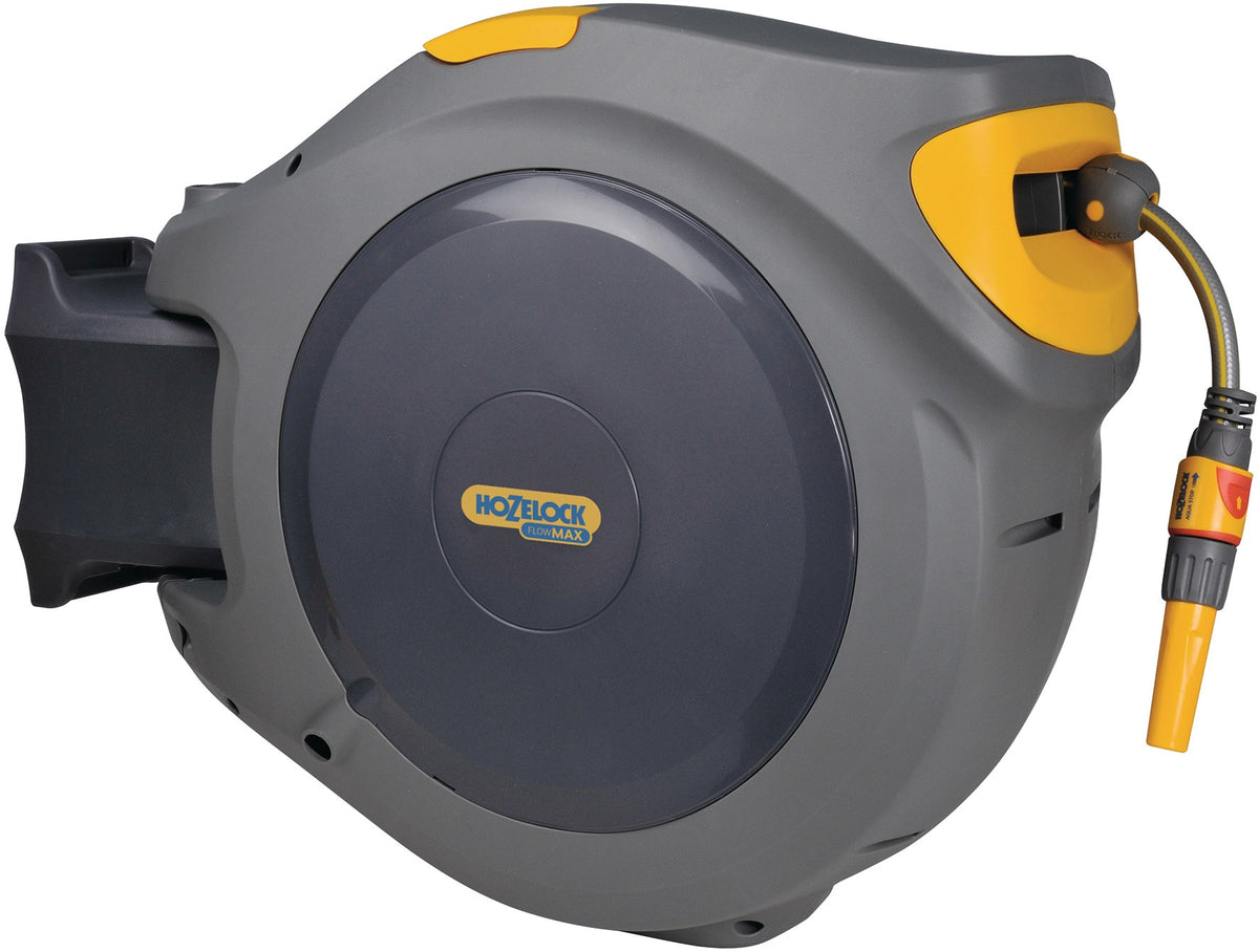 HOZELOCK Wandschlauchhalter Auto Reel 40 – 65,5 cm breit, inkl. 40 m Premiumschlauch und Aufrollautomatik