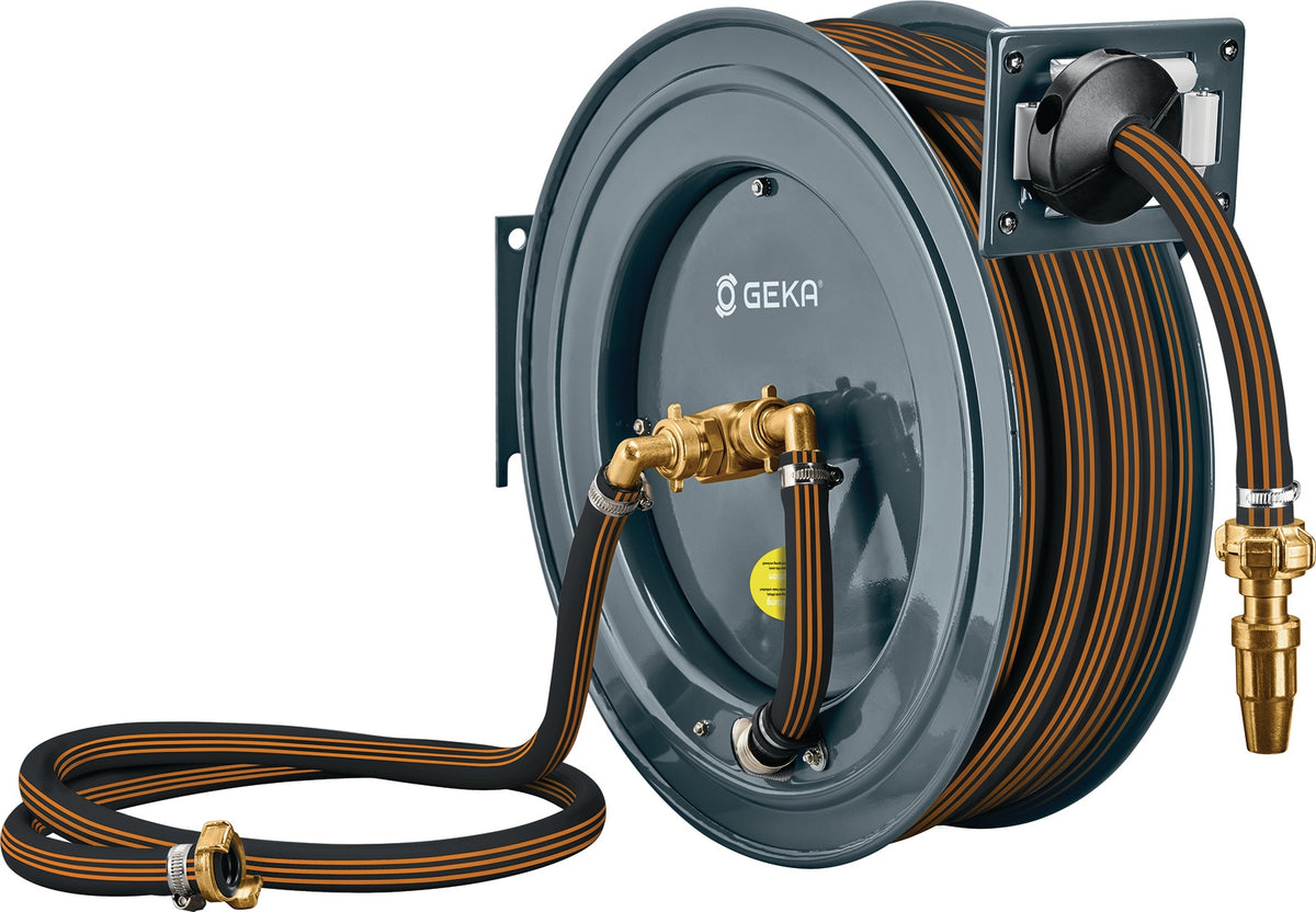 GEKA plus Automatischer Schlauchaufroller PA20GSK – 15 m Schlauch, Stahl, 20 bar