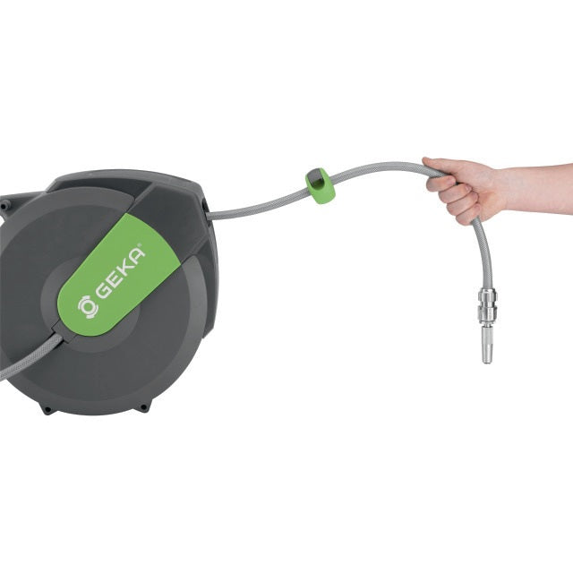 GEKA Wandschlauchbox K25 – Automatische Schlauchtrommel mit 25 m Schlauch, 180° schwenkbar