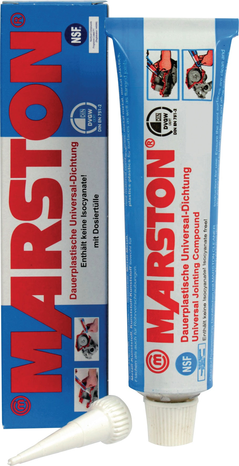 MARSTON Universaldichtmasse rot 85g Tube – dauerplastisch, DVGW & NSF P1, -55 bis +270 °C