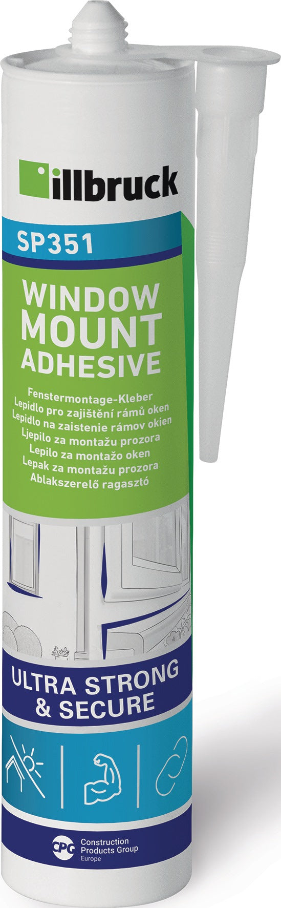 ILLBRUCK Fenstermontage-Kleber SP351 weiß 310 ml – Hybrid-Polymer-Kleber für RC3-Fenster