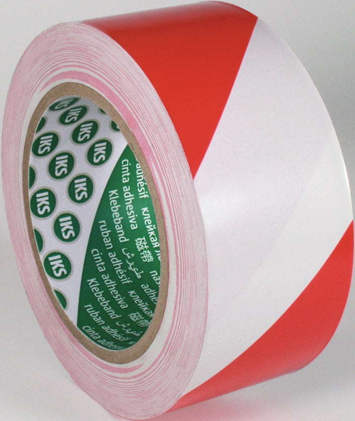 IKS Bodenmarkierungsband F33 PVC rot/weiß 50 mm x 33 m – 36 Rollen