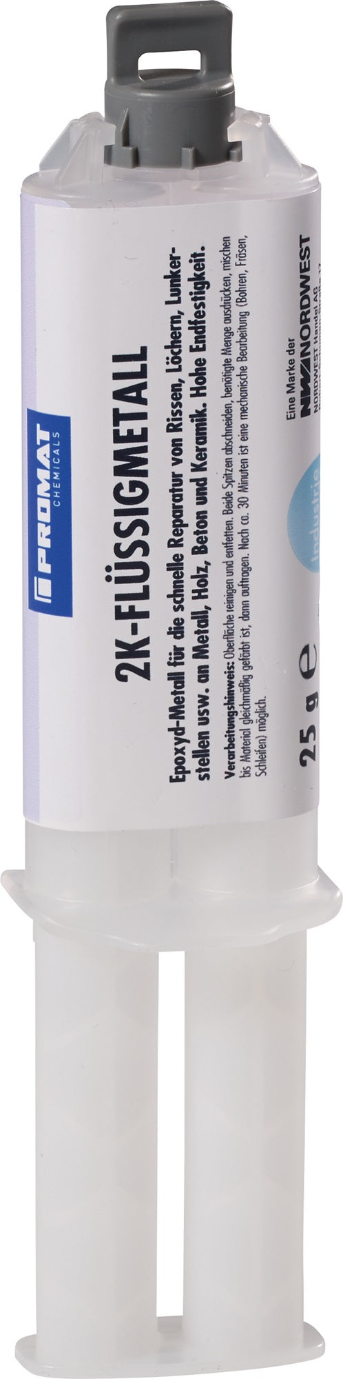2K-Epoxidflüssigmetall 25g Doppelspritze PROMAT CHEMICALS – Reparaturmasse für Metall, Holz & Keramik