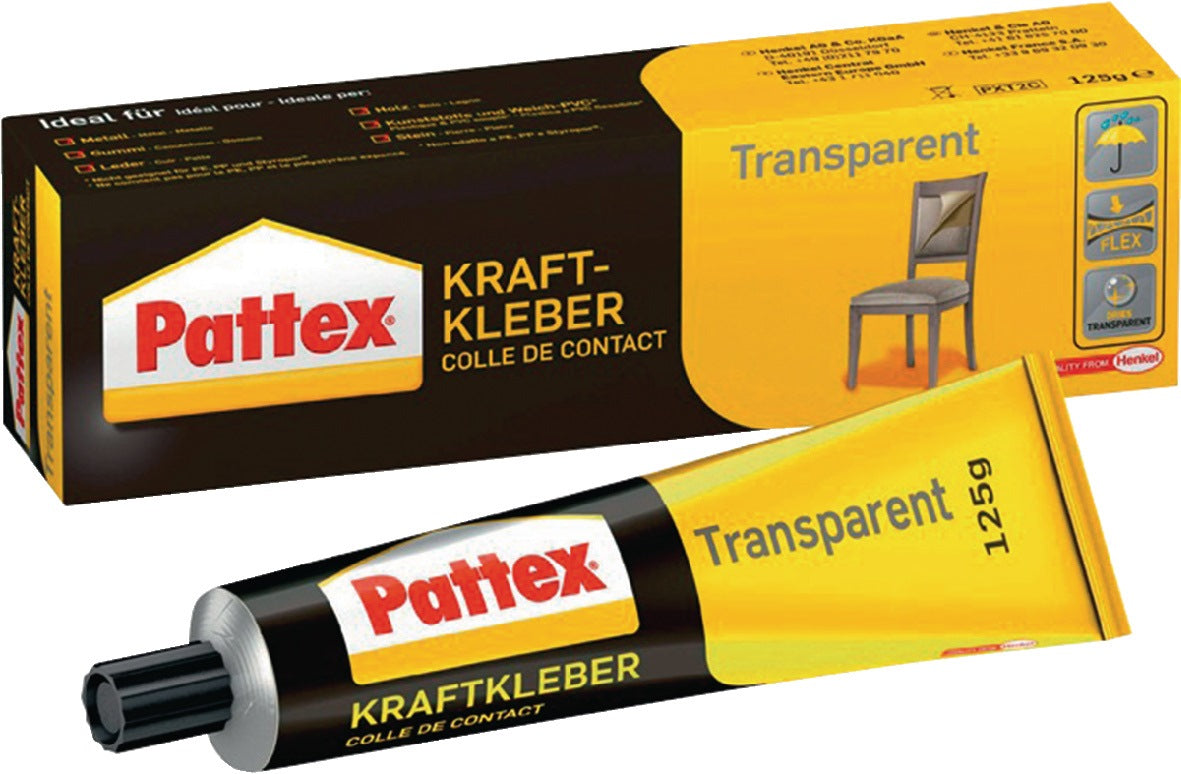 PATTEX Kraftkleber transparent 50 g Tube – Hochfester Kontaktkleber für -40 °C bis +70 °C