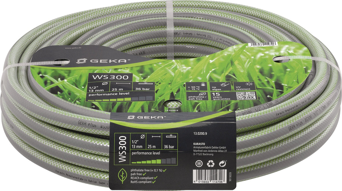 GEKA Wasserschlauch WS300 25 m – 4-lagig, UV-beständig, 13 mm Innendurchmesser