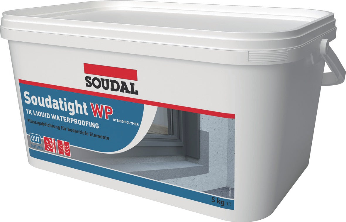 SOUDAL SOUDATIGHT WP Flüssigfolie grau 5kg Eimer – luft- und wasserdichte Hybrid-Abdichtung