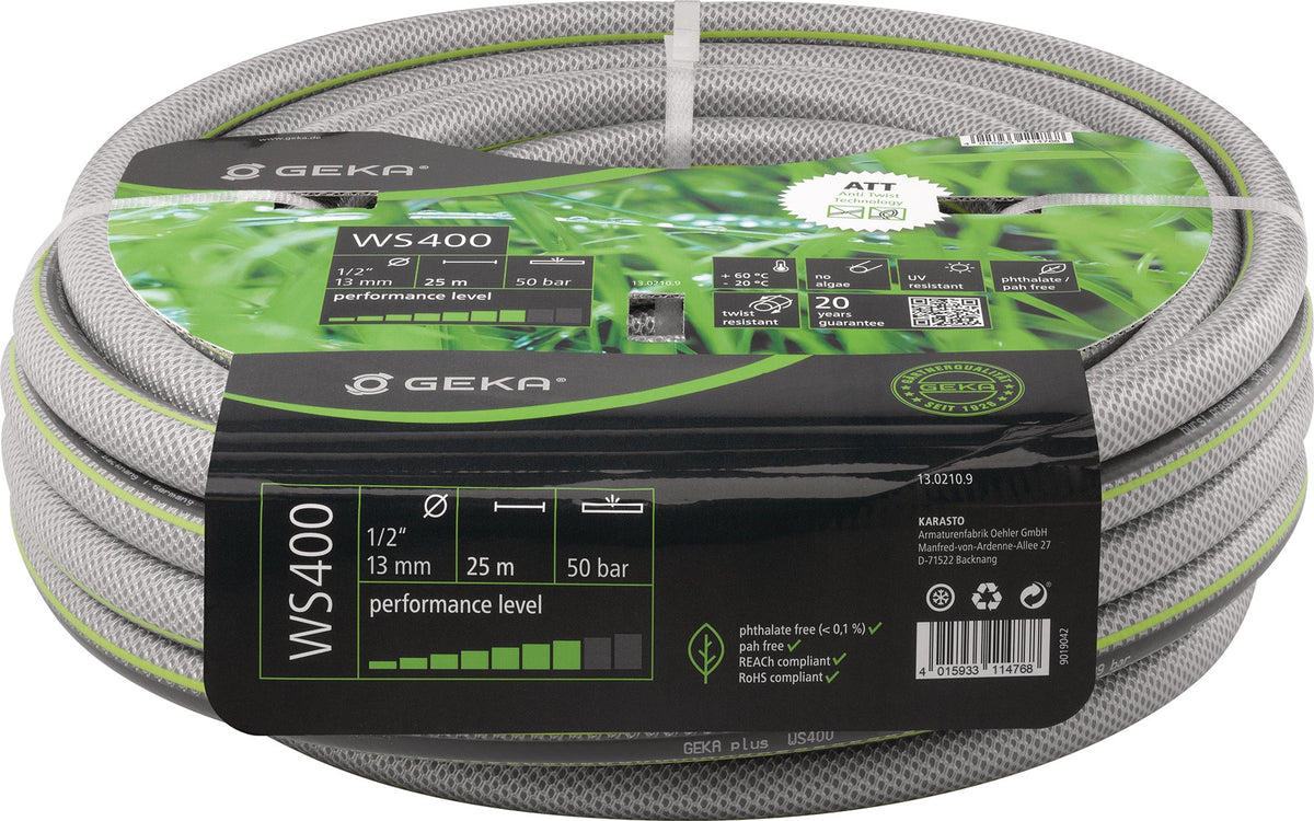 GEKA Wasserschlauch WS400 25m – 5-lagig, Anti-Twist, trinkwassergeeignet