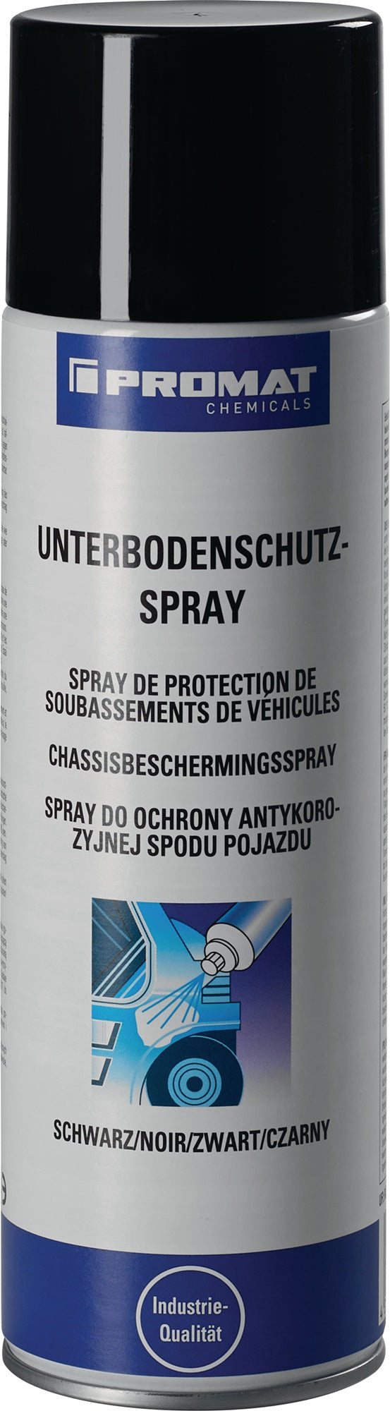 PROMAT CHEMICALS Unterbodenschutz-Spray schwarz 500 ml – 12er-Pack, Steinschlagschutz
