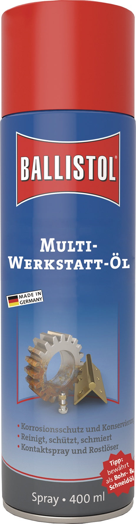 BALLISTOL Multi-Werkstattöl 400ml Spraydose – Universalspray mit Rostschutz