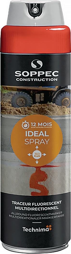 SOPPEC Markierungsspray IDEAL neonpink 500 ml – 360° Sprühdüse, 12er-Pack