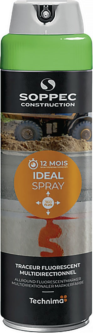 SOPPEC Markierungsspray IDEAL neonpink 500 ml – 360° Sprühdüse, 12er-Pack
