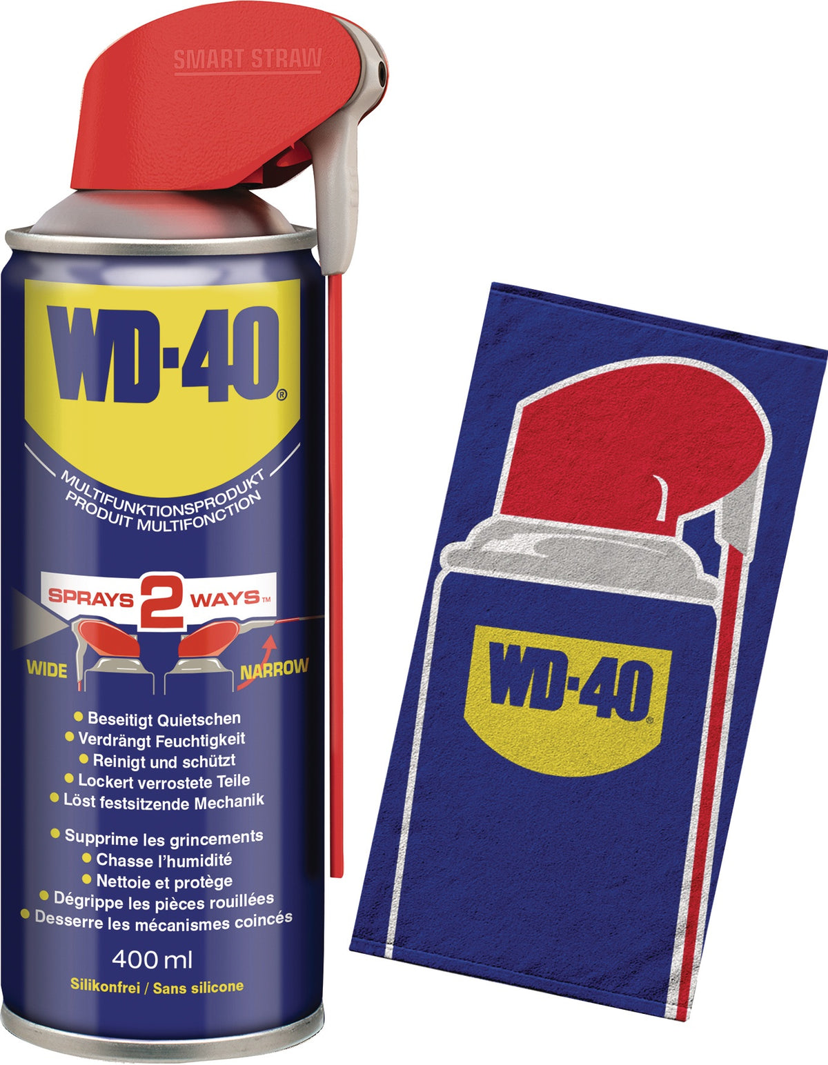 WD-40 Multifunktionsprodukt 24x 400 ml Spraydose Smart Straw™ mit kostenloser Beigabe Set