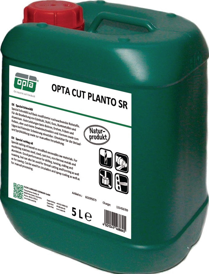 OPTA Spezialschneidöl Cut Planto SR 5 l Kanister – Ester-Basis für Aluminium, Edelstahl und Stahl