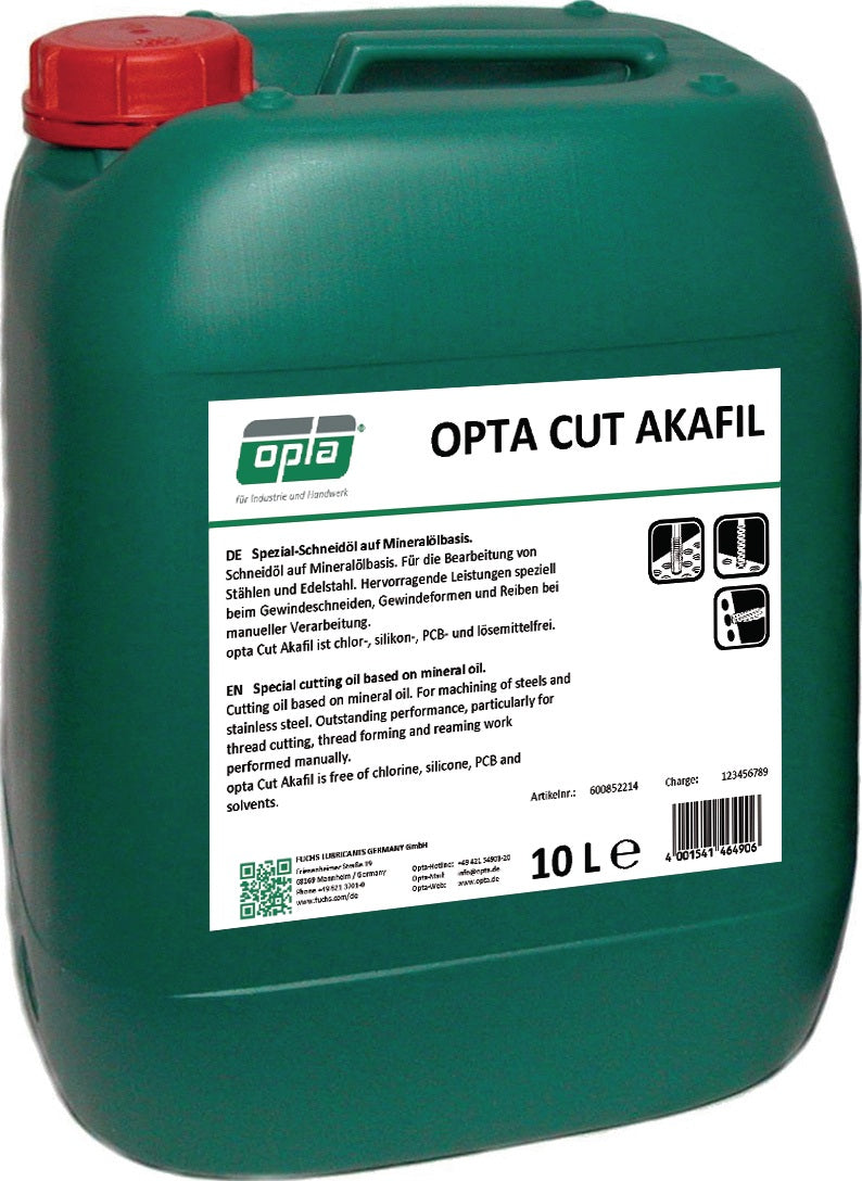 OPTA Gewindeschneidöl Cut Akafil 210 ml Flasche – Hochviskoses Schneidöl für schwer zerspanbare Werkstoffe