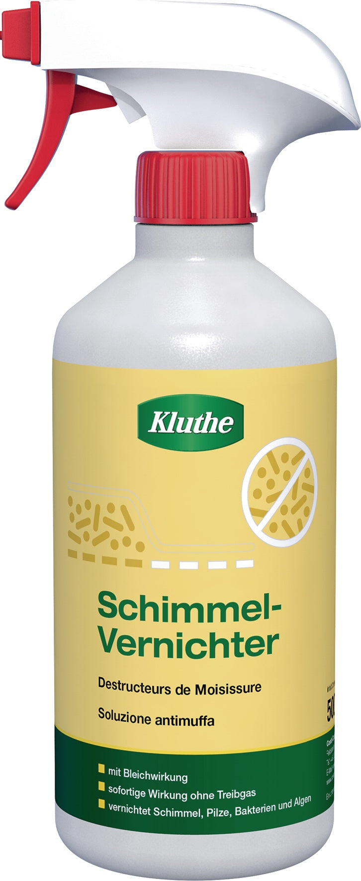 KLUTHE Schimmelvernichter chlorhaltig 500 ml Sprühflasche – 12 Stück