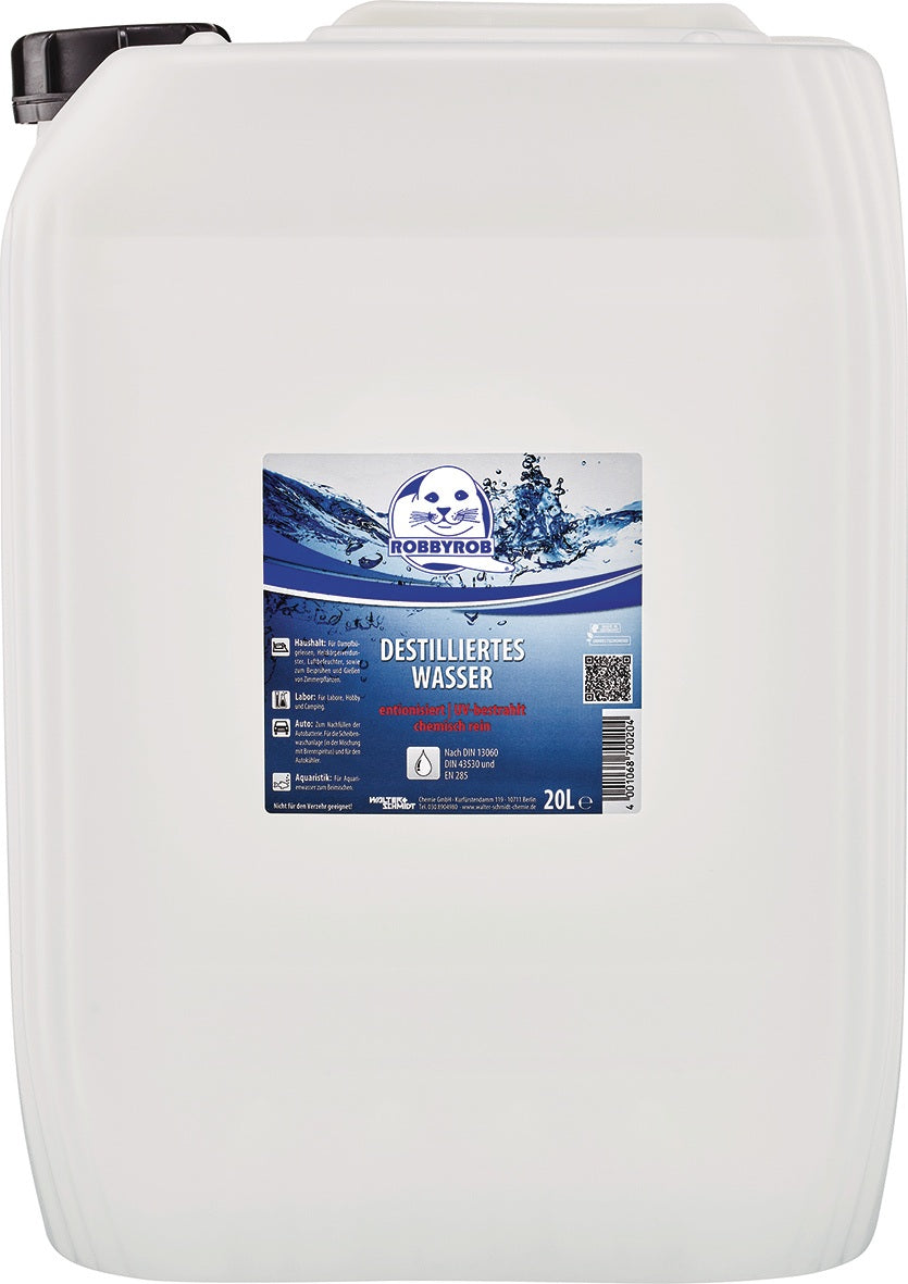 ROBBYROB Destilliertes Wasser 5l Kanister – 3er-Pack, entionisiert & UV-bestrahlt
