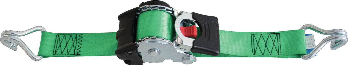 SPANSET Automatik-Zurrsystem DIN EN 12195-2, 3 m, 25 mm, mit S-Haken, LC 300 daN