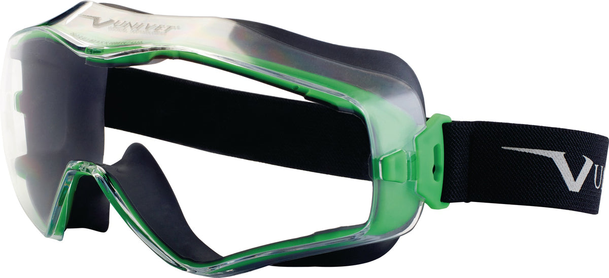 UNIVET Vollsichtbrille 6x3 EN 166, EN 170 – Ultraleicht, für Atemschutzmasken, klar