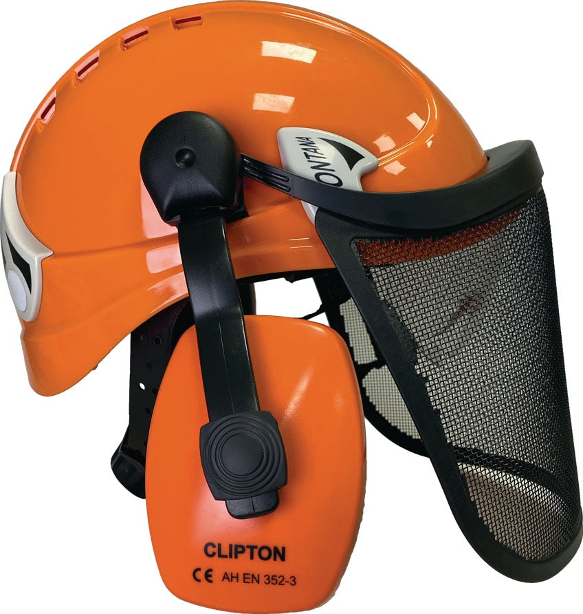 ARTILUX Waldarbeiter-Helm-Set Forest orange – Forsthelm mit Gehörschutz & Visier