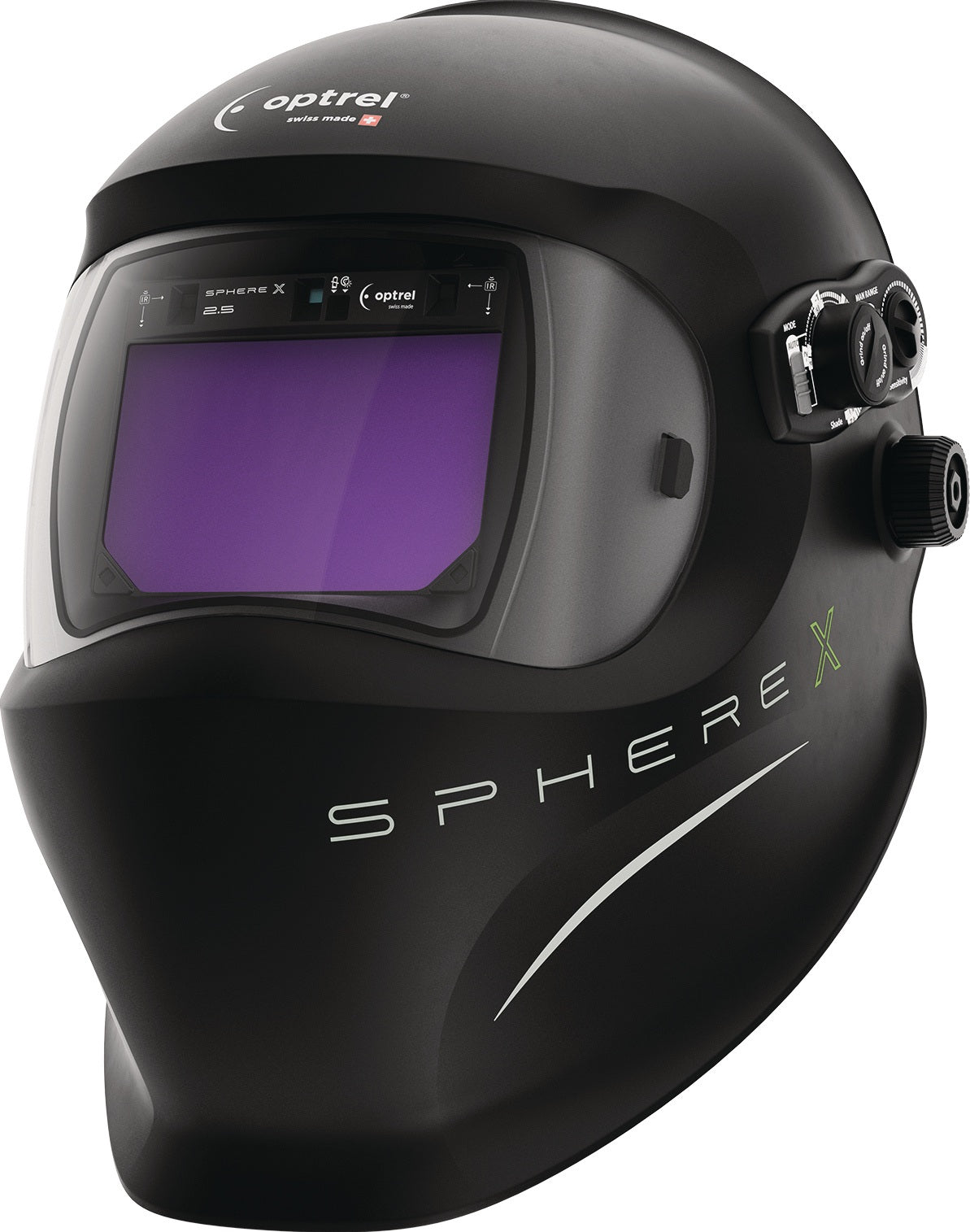 Optrel sphere X 2.5 Schweißerschutzhelm schwarz 65x101 mm mit ShadeTronic