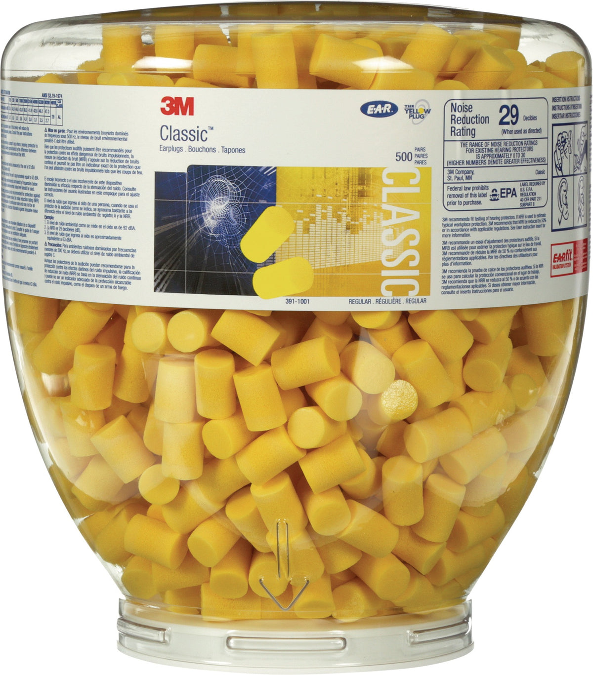 3M Gehörschutzspender E-A-R™ Classic™ mit 500 Paar Ohrstöpseln, Wand- oder Tischaufsteller