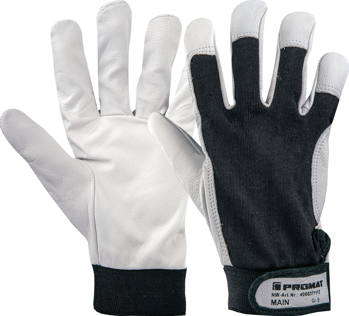 PROMAT Handschuhe Main Gr.8 schwarz/naturfarben EN 388 PSA II Ziegennappaleder
