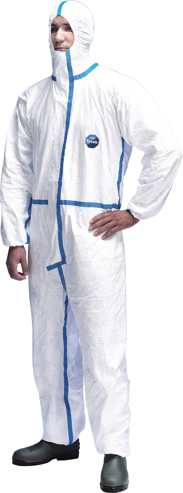 Einwegoverall Tyvek® 600 Plus Gr. L weiß PSA III von DUPONT – Typ 4B/5/6, chemikaliengeschützt