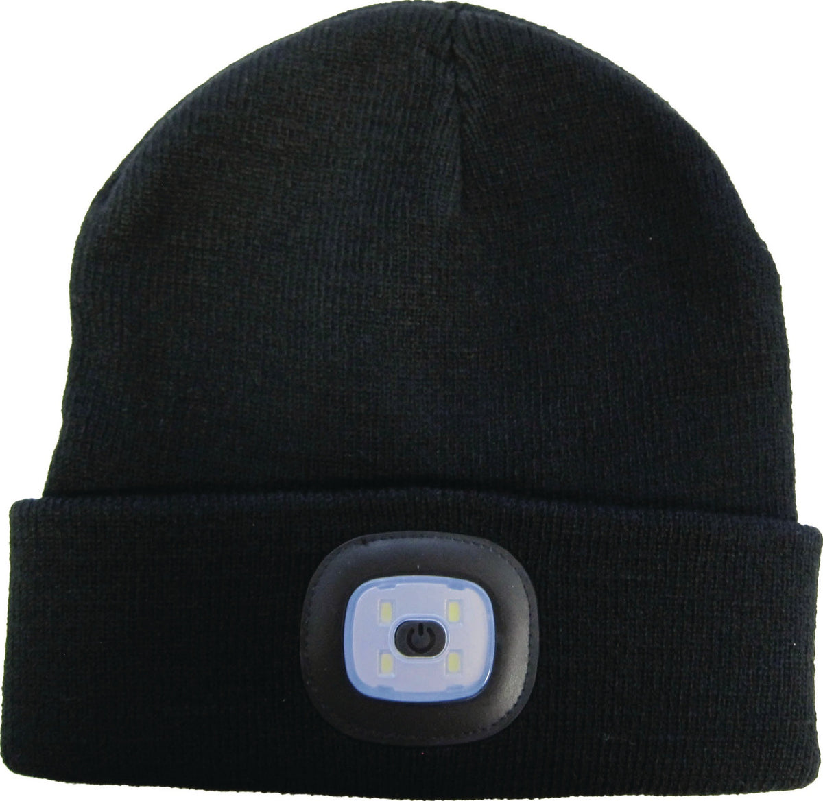 Strickmütze universal schwarz TERRAX mit Licht – doppellagig, 100% Polyacryl, Logostickerei