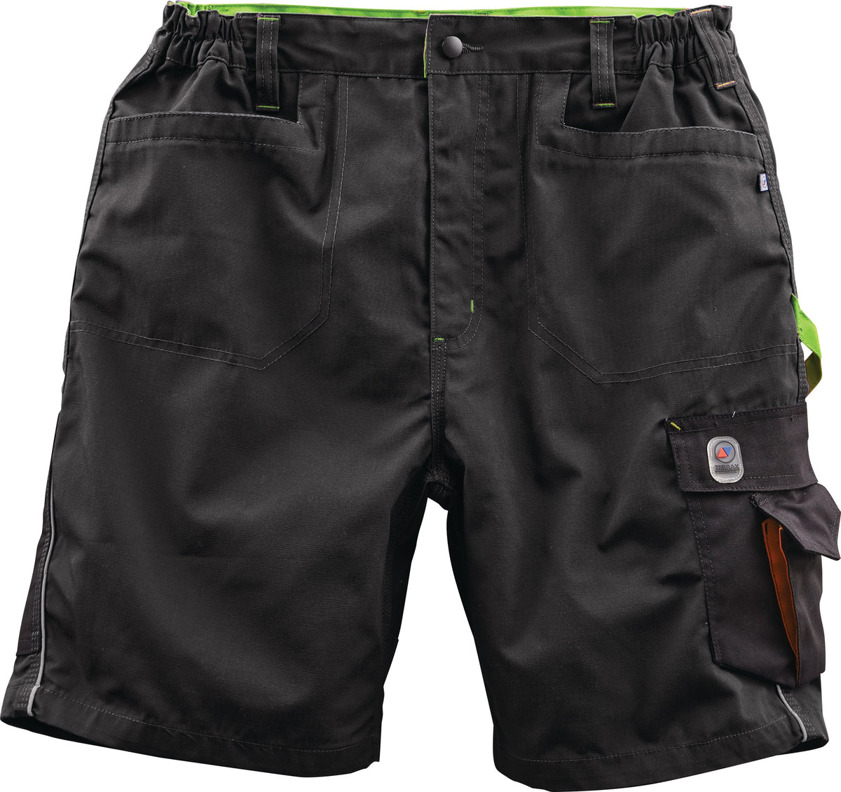 TERRAX Herren Shorts schwarz/limette Gr. 48 – strapazierfähige Berufshose mit vielen Taschen