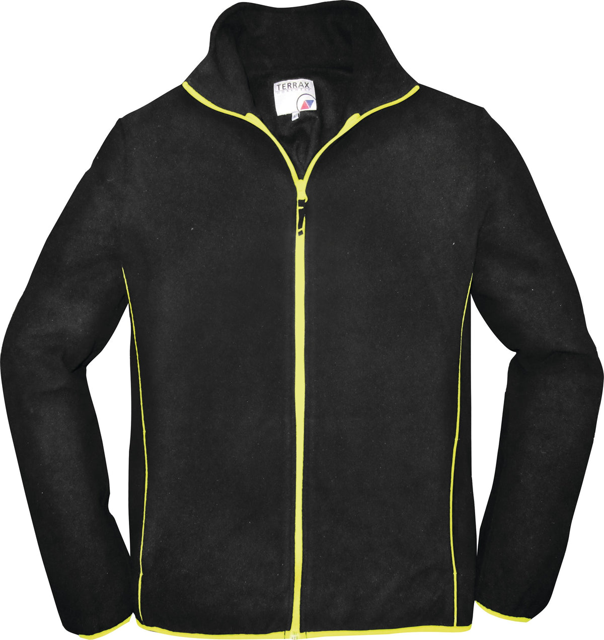 TERRAX Herren Fleecejacke Gr. M schwarz/limette – Leichte Kälteschutzjacke mit Stehkragen