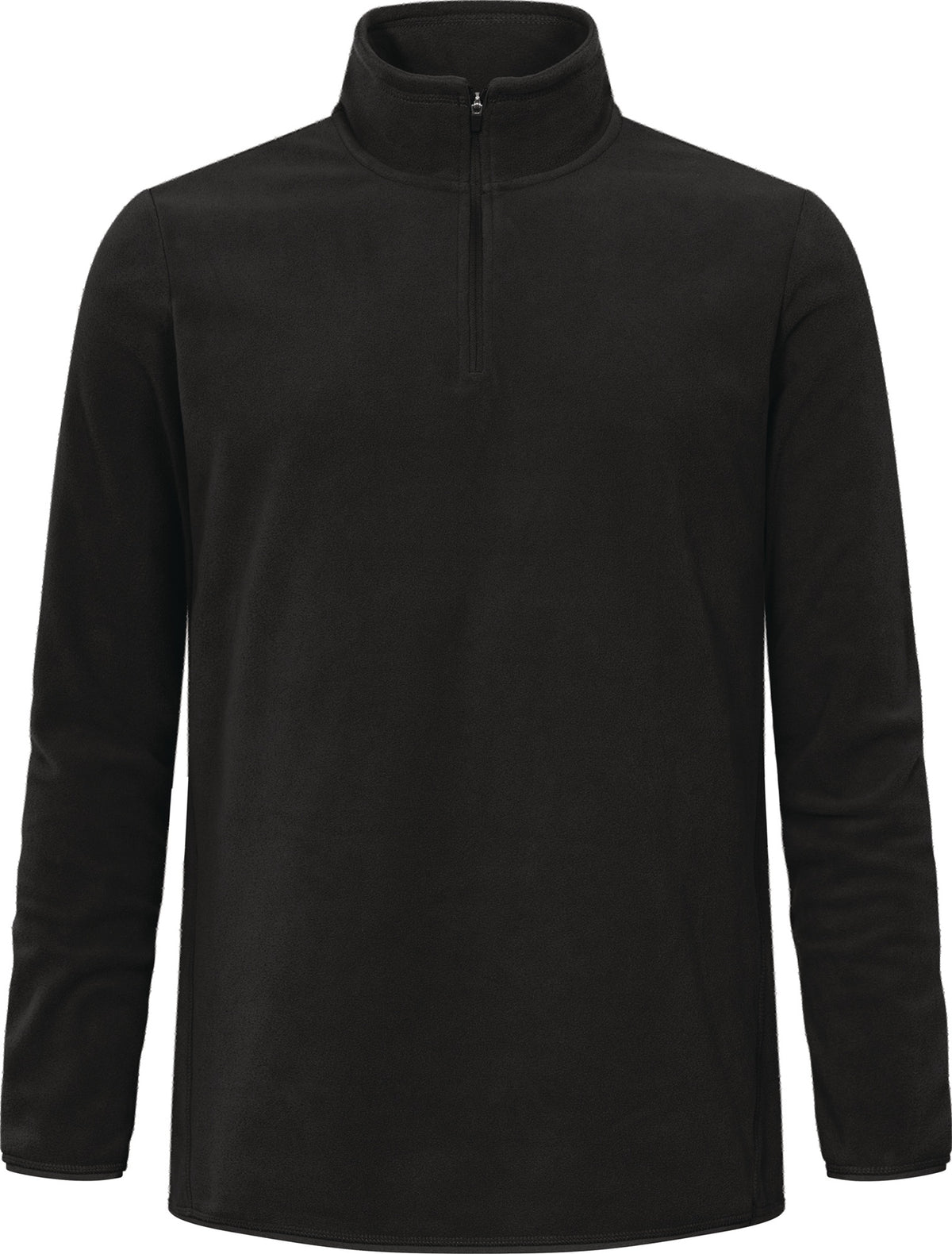 PROMODORO Fleece Troyer Herren black – Recycelter Polyester-Fleecepullover mit Stehkragen