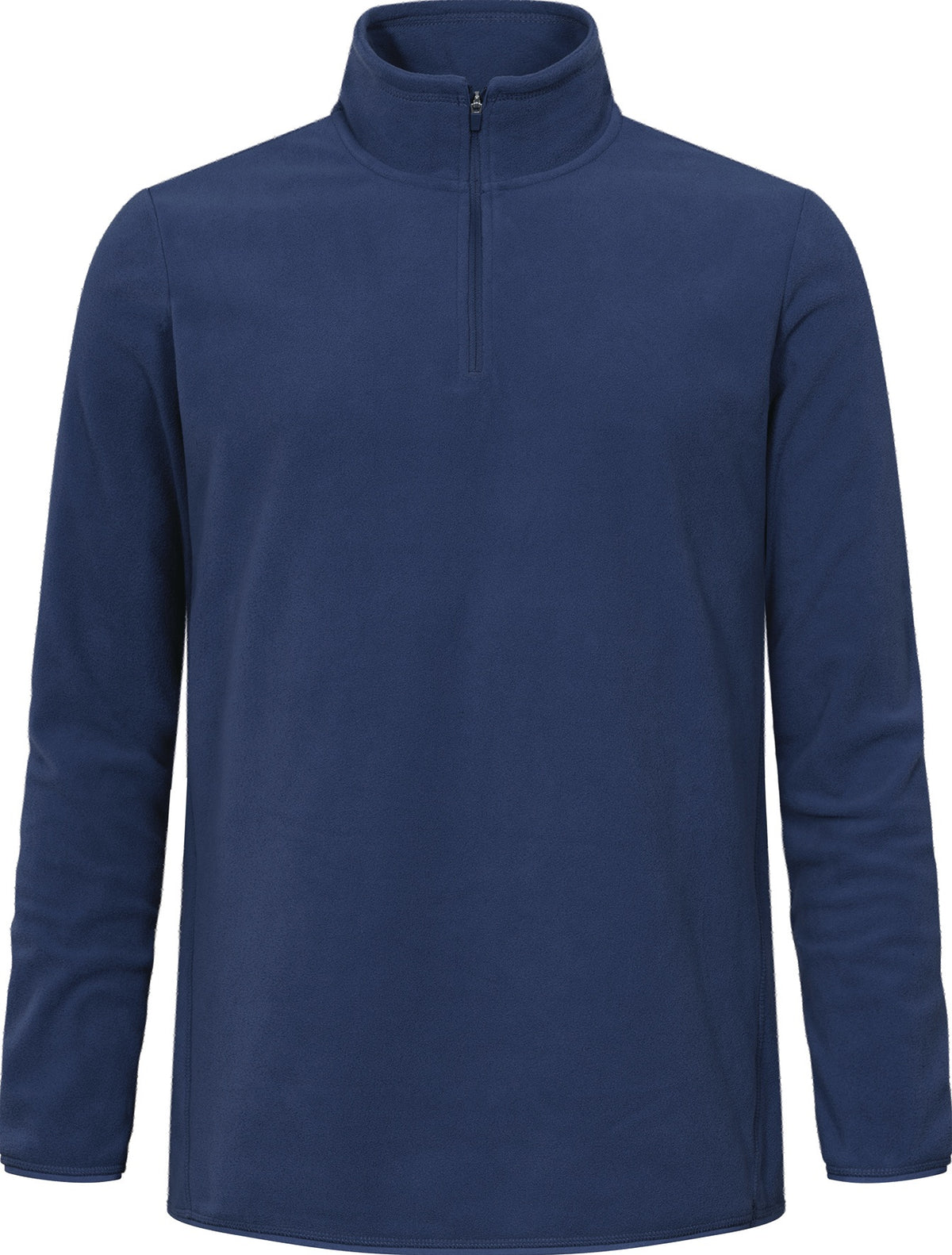 PROMODORO Fleece Troyer Herren black – Recycelter Polyester-Fleecepullover mit Stehkragen