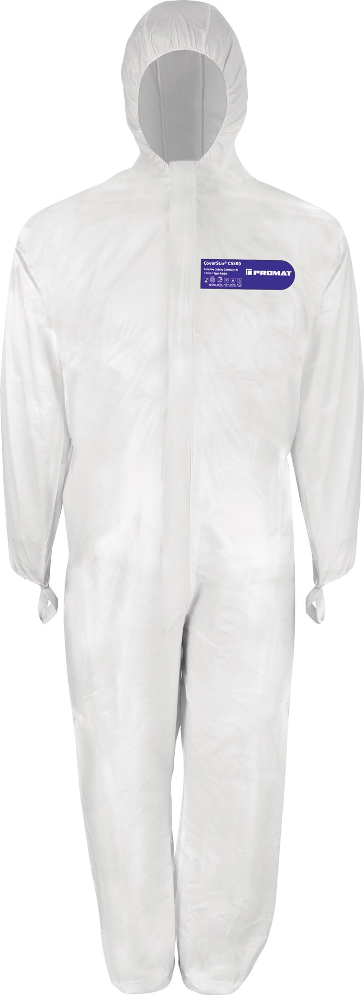 PROMAT Schutzoverall CoverStar® CS 500 weiß PSA III – atmungsaktiv, antistatisch, Typ 5+6, Gr. XL