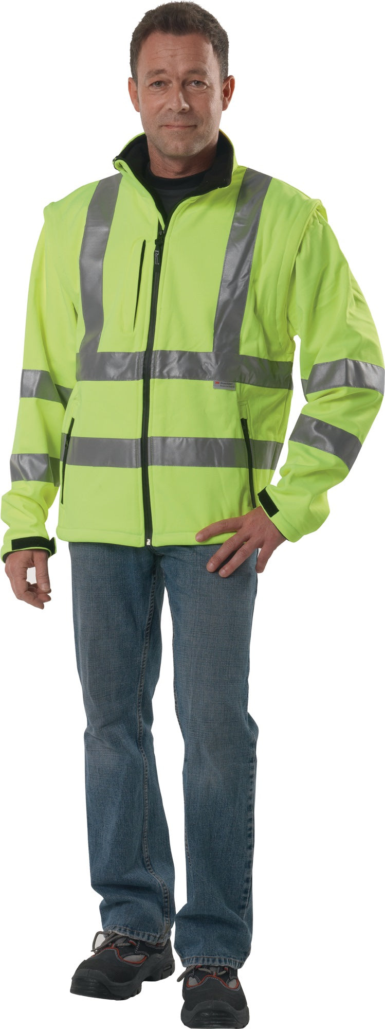 ASATEX Warnschutz-Softshelljacke PREVENT Gr. M gelb – EN ISO 20471 Kl. 3, atmungsaktiv & wasserdicht