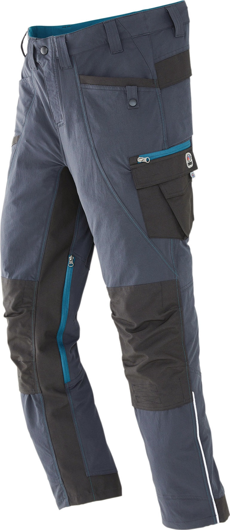 Terrax Arbeitshose Workwear anthrazit/petrol Gr. 48 – Strapazierfähig, viele Taschen, reflektierende Details