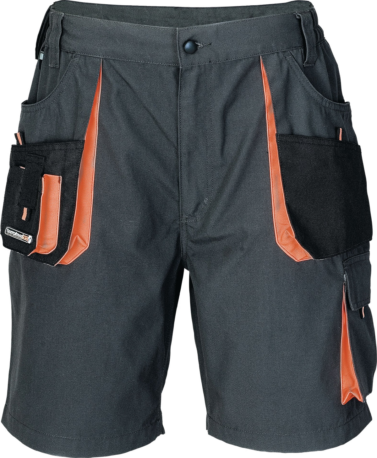 TERRATREND Herrenshorts Gr.48 dunkelgrau/schwarz/orange – Arbeitshose mit 8 Taschen